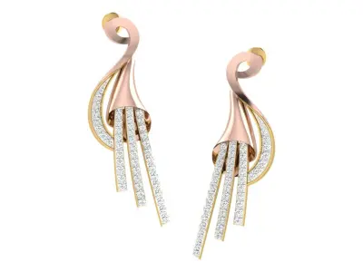 Women Drop Earrings 3dm STL OBJ FBX Renders Details 3D print model order
