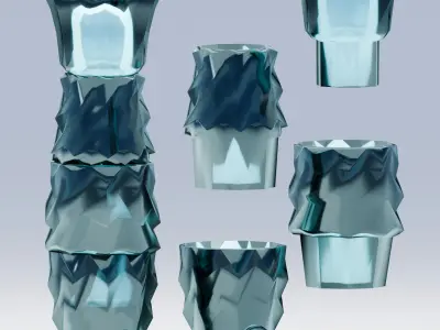FISH FORM GLASSWARE STACKABLE GLASS 3D print model