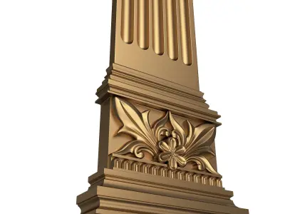 Column Capital 1402 Low-poly 3D model