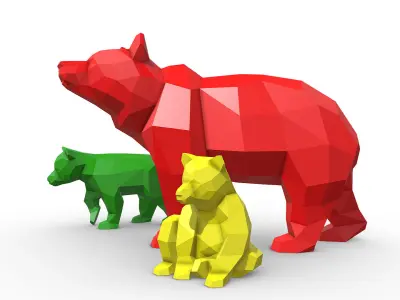 bear family 3D print model