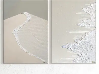 Plaster Two Photo Frame 321 Low-poly 3D model