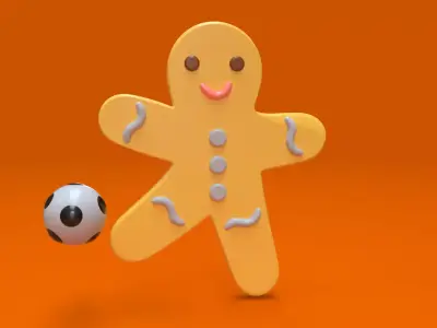 Gingerbread football player 3D model