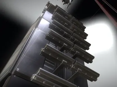 Modular Sci-Fi Ladders Basic Version Low-poly 3D model