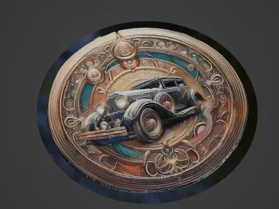 Car Pendant Medallion 3D print model 17