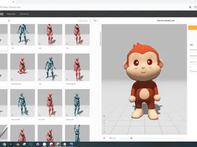 Character010 Animated Monkey 3D  Low-poly 3D model