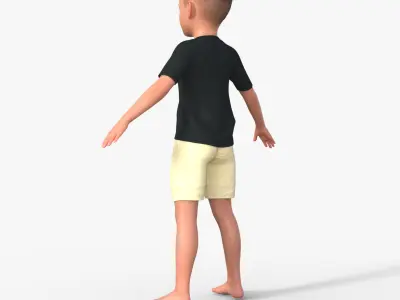 Realistic 3D Boy Child Character Rigged 3D model purchase