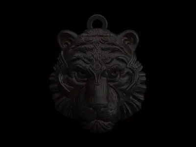 Tiger Pendant 3D printable  3D print model