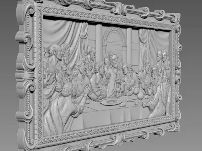 The Last Supper Bas-Relief 3D model