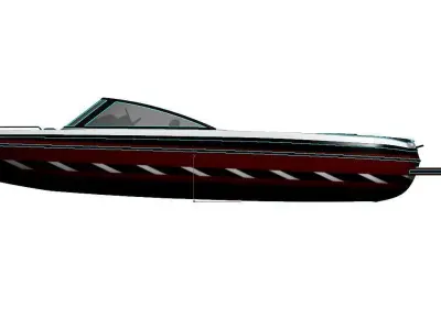 canoe 3D model speed boat Low-poly 3D model