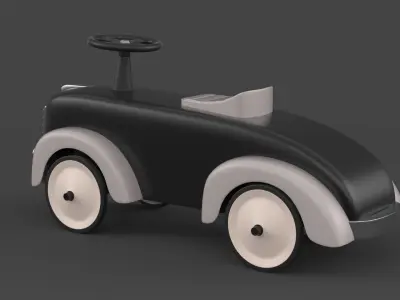 Retro Push Car 3D model