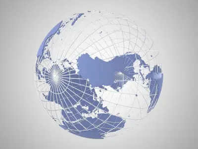 Globe News Skeleton Lavender 3D model