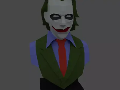 Low poly Joker bust for paper craft 3D print model