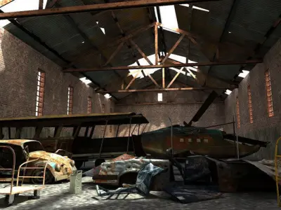 Vehicle Junkyard Low-poly 3D model