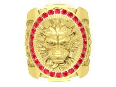 Luxury Lion Head Ring Jewelry 3D Model 3805 3D print model
