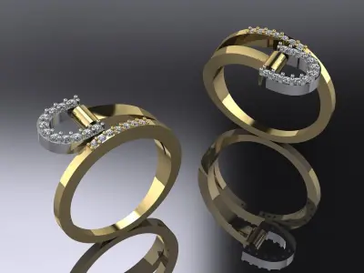 Jewelry Ring Gold 3D print model 13