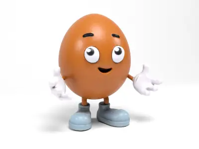 Mister Egg Low-poly 3D model