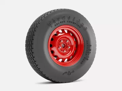 16x7 US Artillery 555 Wheel Firestone Dirt Track Tire 3D print model