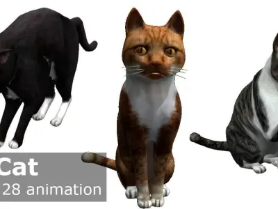 Cat lowpoly  Low-poly 3D model