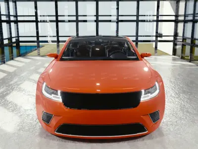 BLENDER EEVEE Brandless Mid Size 2 door coupe Low-poly 3D model