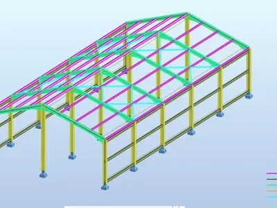 Factory Design High Detail Basic Revit Structure Model 3D model