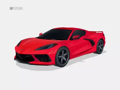 Chevrolet Corvette C8 Stingray 2021 Low-poly 3D model