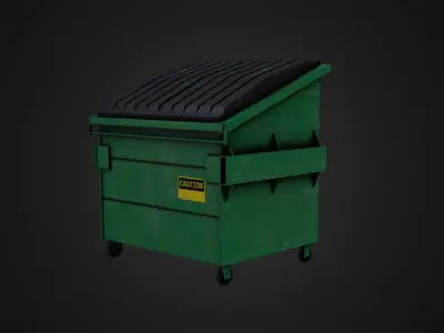 Lowpoly realistic 3D Garbage Container  Free low-poly 3D model