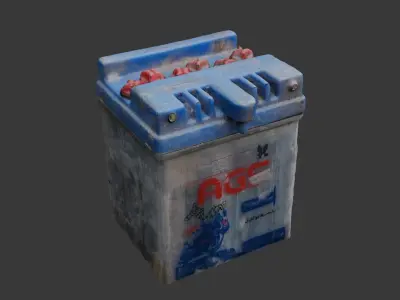 Old Motorcycle Battery 3D Scan Low-poly 3D model