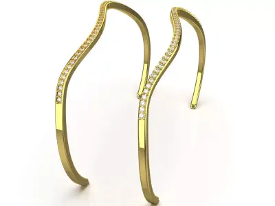 Yellow Gold stl 3dm Bracelets with Different Cuts bg0053 3D print model