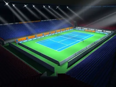 Tennise stadium Low-poly 3D model