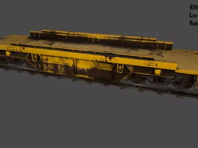 Train car Low-poly 3D model