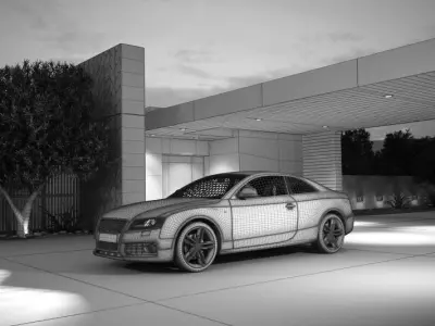 Black A6 Coupe With 20 Rims Sport 3D model