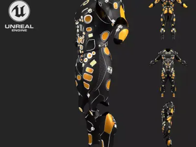 Scifi Suit - 3D Asset Game Model PBR - 3D model Free low-poly 3D model