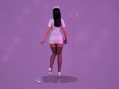 Nurse Doctor Girl - Stylized Casual Anime Realistic Character Low-poly 3D model