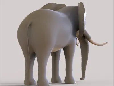 Elephant with tusks 3D model
