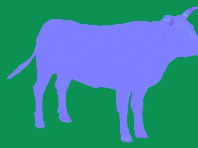 Black Bull Cattle Low-poly 3D model