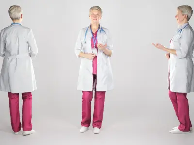 Surgical doctor female smiling 139 Low-poly 3D model