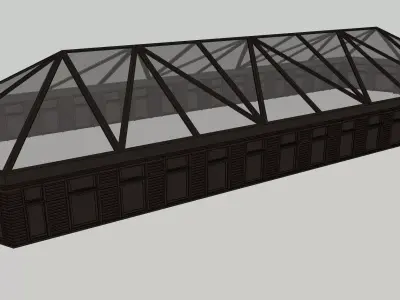 glass tensile shed sketchup model 3D model