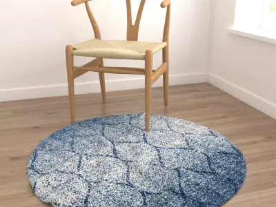 Round Rug Set 144 3D model