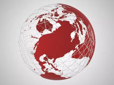 Globe News Skeleton Dark Red 3D model