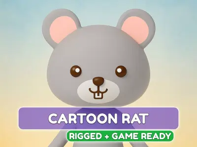 Cartoon Rat character 3d Low-poly 3D model