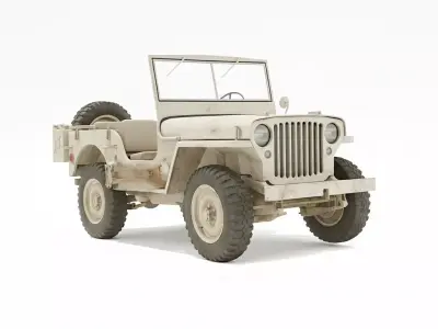 Desert Jeep Rugged off Low-poly 3D model