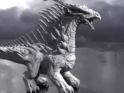 Cyborg Lizard dragon 3D model