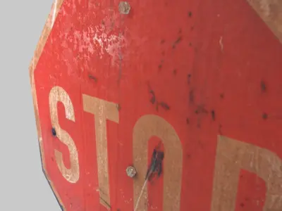 Old Rusty Stop Sign 3D model