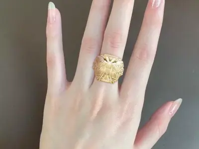 The butterfly ring design royal luxury pattern milgrain  3D print model