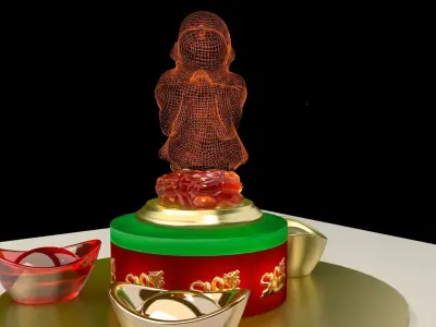 Chinese gold ingot 3D model