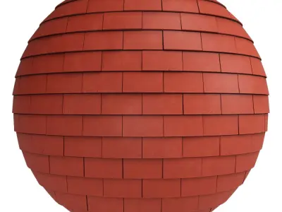Roof Tile Materials 8- By 3 color Pbr By Sbsar 4k Low-poly 3D model