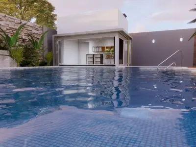Luxurious Pool with Hydrotherapy Low-poly 3D model