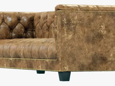 Restoration Hardware Savoy Leather Sofa 3D model