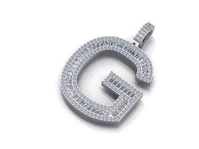 alphabets pendent initial pendent 3D print model