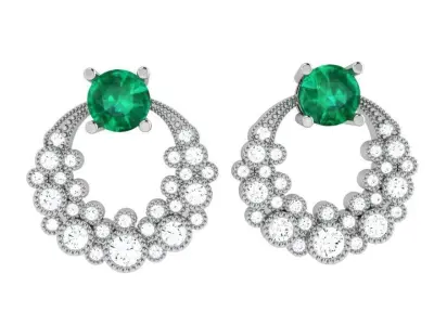 Bezel Setting Circle Earring 4122 3D print model